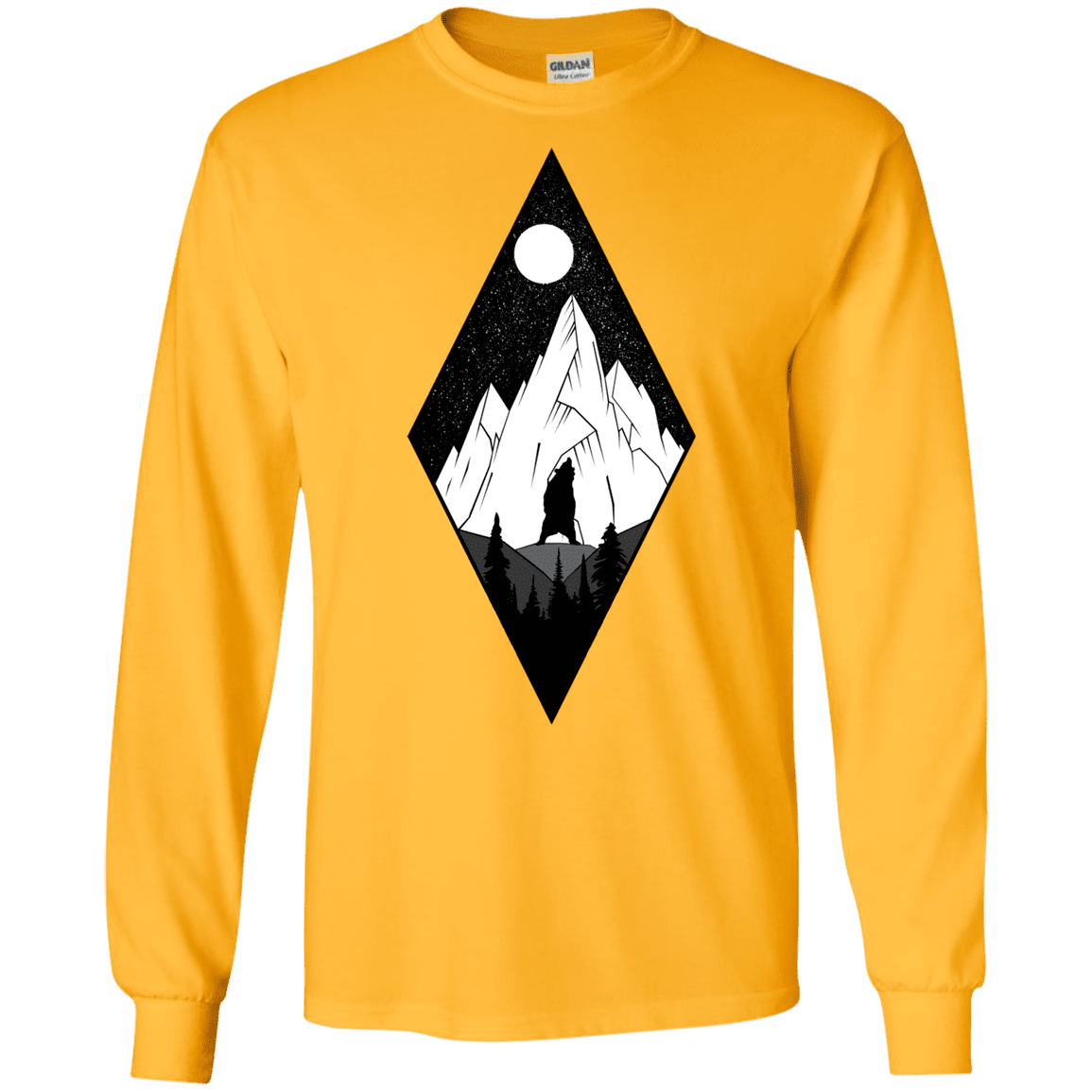 T-Shirts Gold / S Bear Diamond Men's Long Sleeve T-Shirt