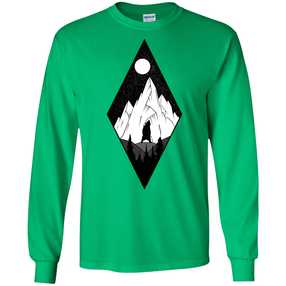 T-Shirts Irish Green / S Bear Diamond Men's Long Sleeve T-Shirt