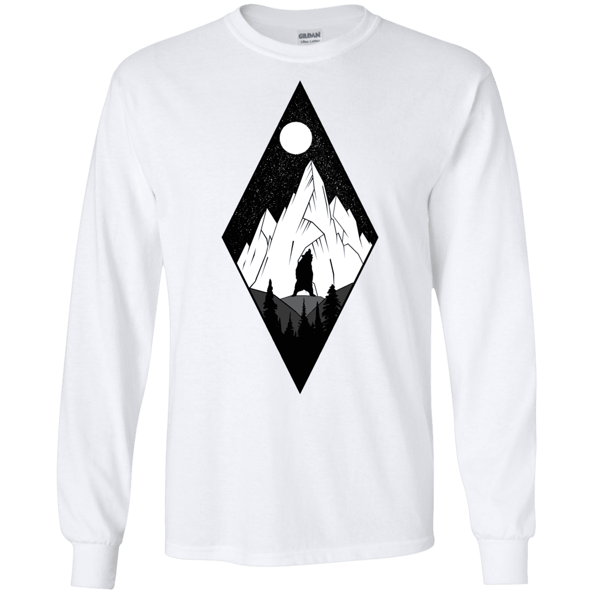 T-Shirts White / S Bear Diamond Men's Long Sleeve T-Shirt
