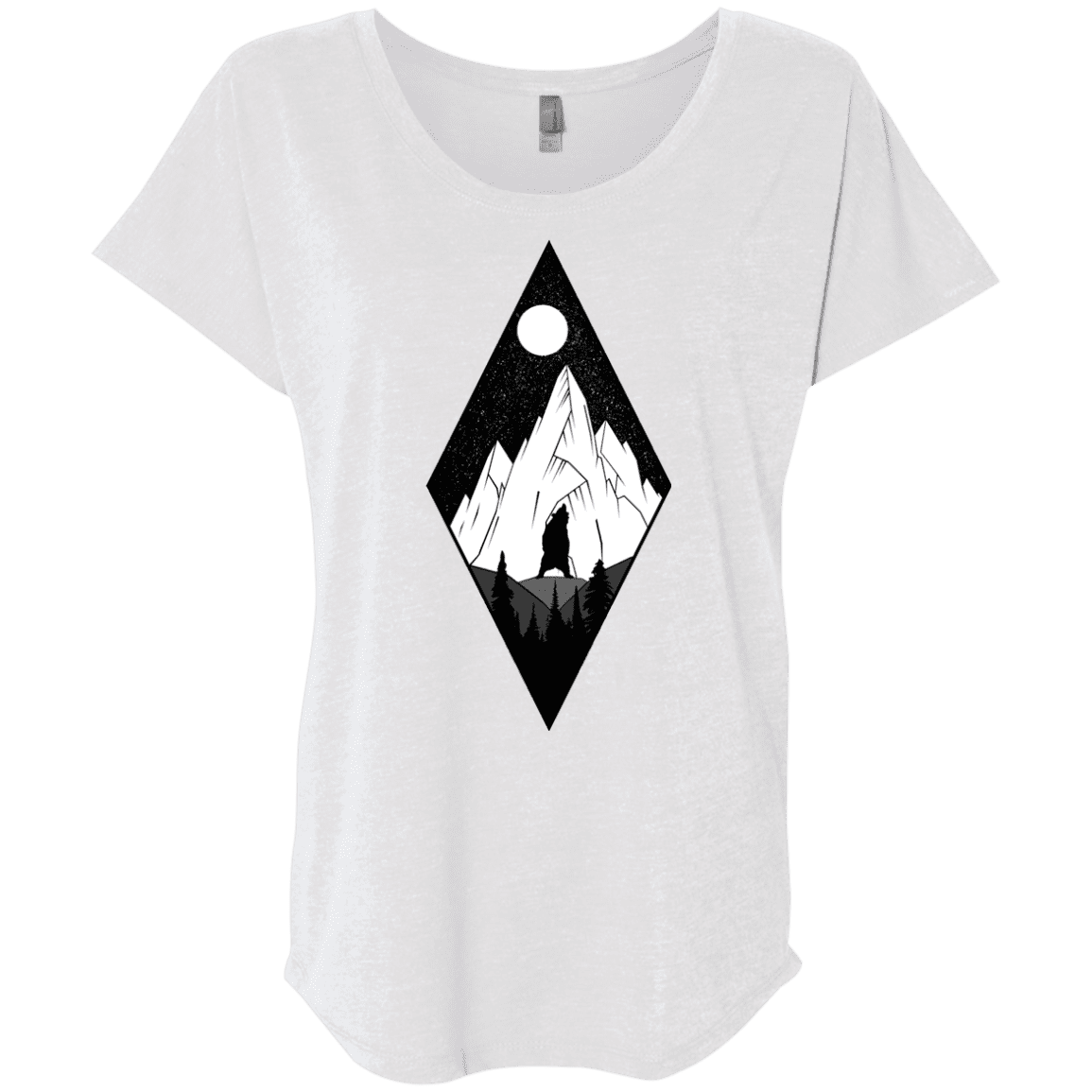 T-Shirts Heather White / X-Small Bear Diamond Triblend Dolman Sleeve