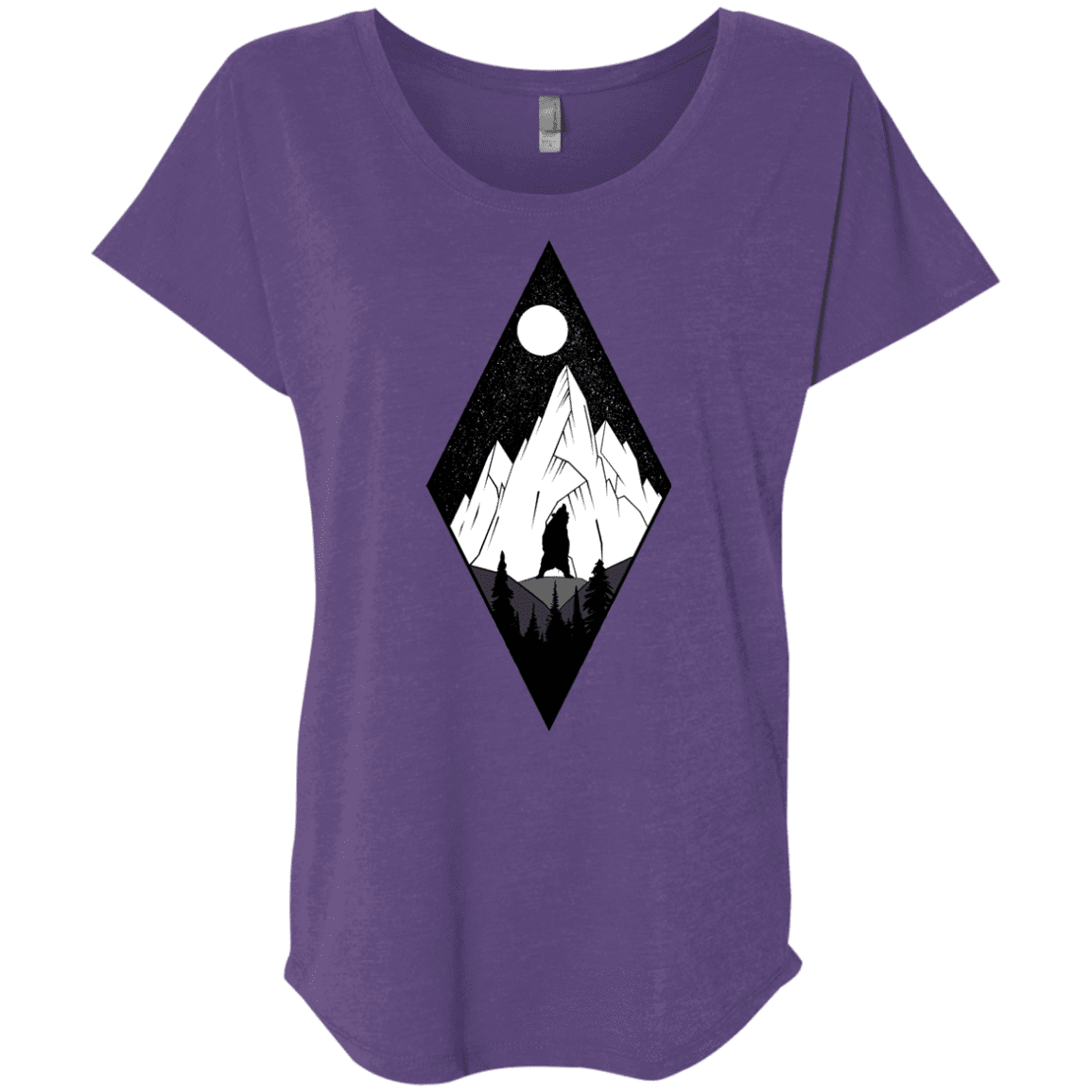 T-Shirts Purple Rush / X-Small Bear Diamond Triblend Dolman Sleeve