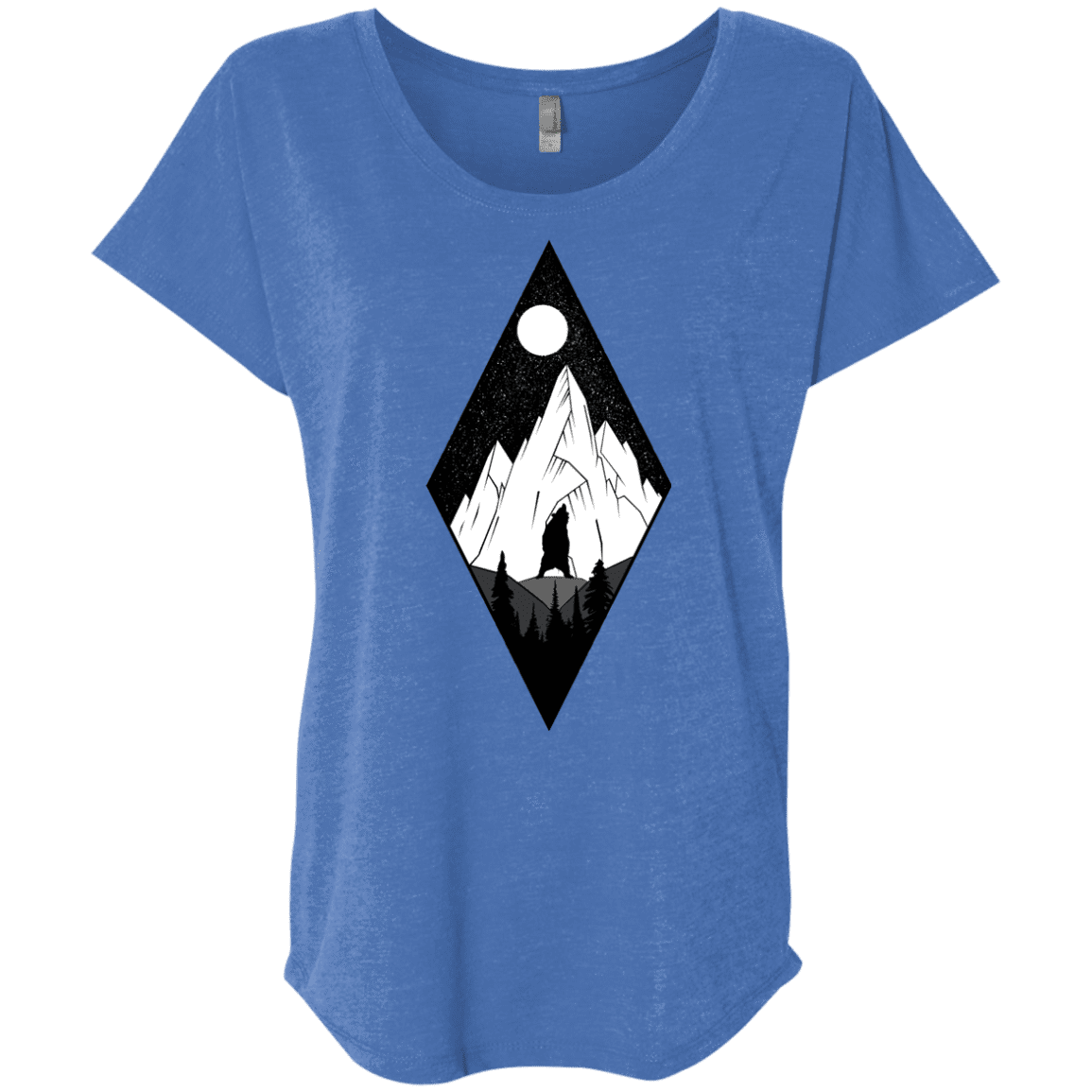 T-Shirts Vintage Royal / X-Small Bear Diamond Triblend Dolman Sleeve