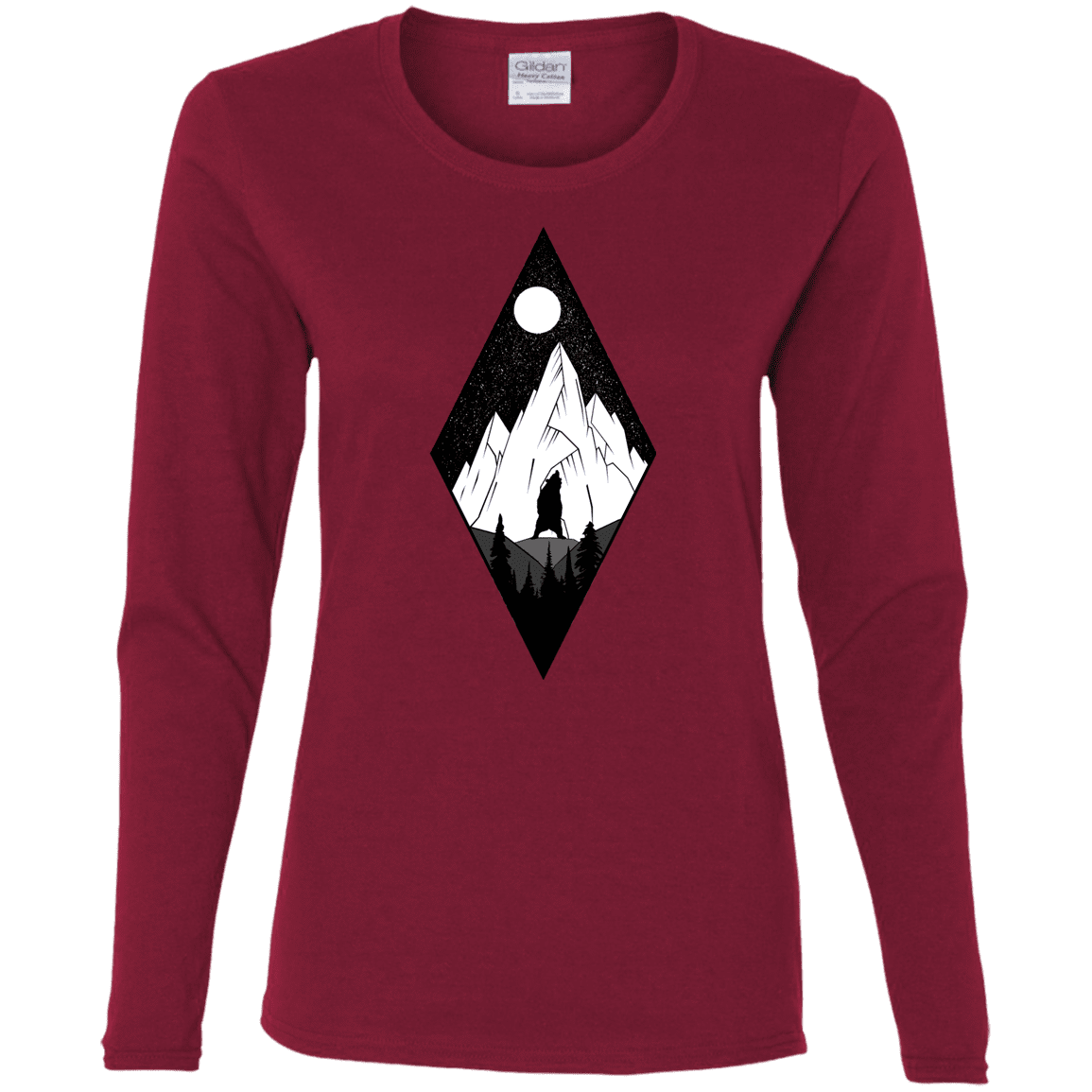 T-Shirts Cardinal / S Bear Diamond Women's Long Sleeve T-Shirt
