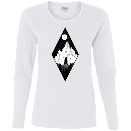 T-Shirts White / S Bear Diamond Women's Long Sleeve T-Shirt