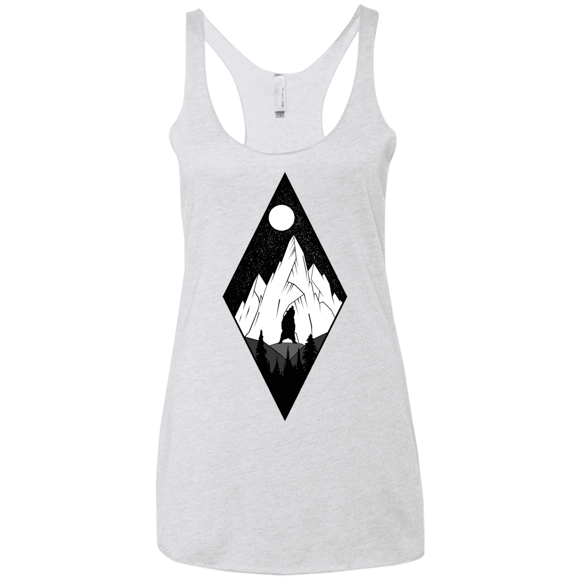 T-Shirts Heather White / X-Small Bear Diamond Women's Triblend Racerback Tank