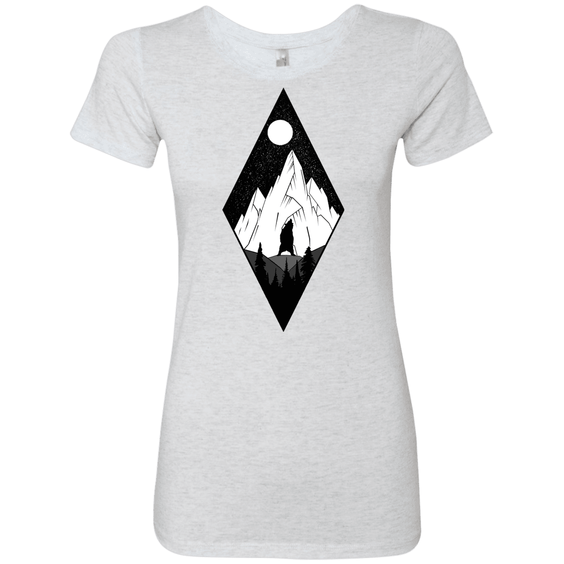 T-Shirts Heather White / S Bear Diamond Women's Triblend T-Shirt
