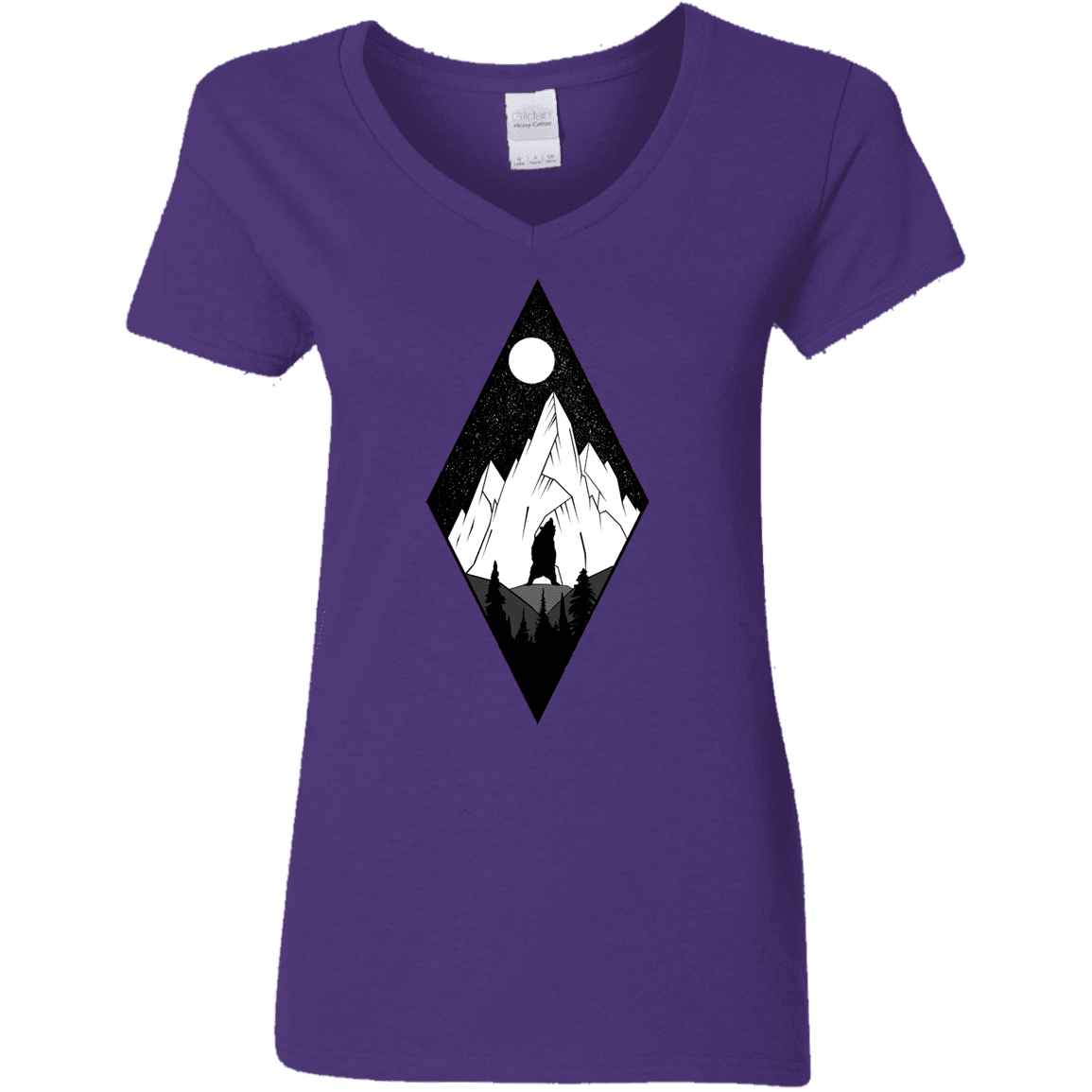 T-Shirts Purple / S Bear Diamond Women's V-Neck T-Shirt