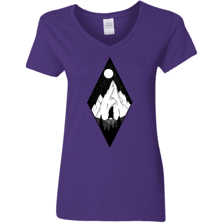 T-Shirts Purple / S Bear Diamond Women's V-Neck T-Shirt