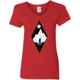 T-Shirts Red / S Bear Diamond Women's V-Neck T-Shirt