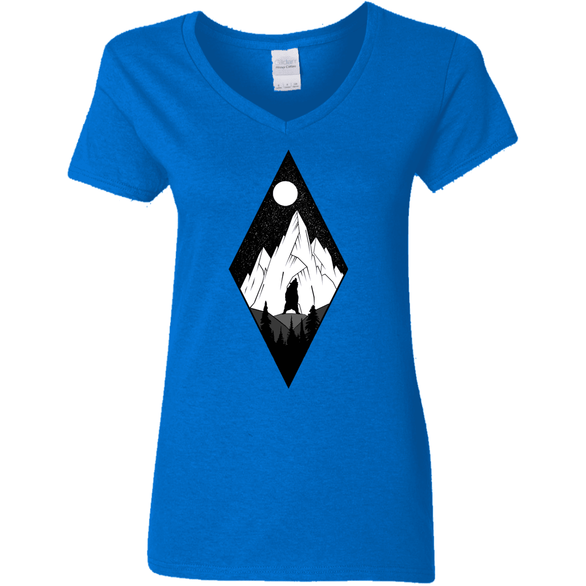 T-Shirts Royal / S Bear Diamond Women's V-Neck T-Shirt