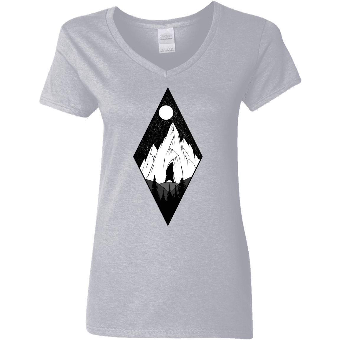 T-Shirts Sport Grey / S Bear Diamond Women's V-Neck T-Shirt