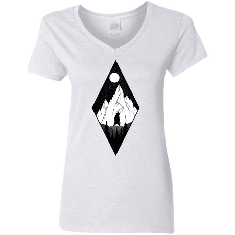 T-Shirts White / S Bear Diamond Women's V-Neck T-Shirt