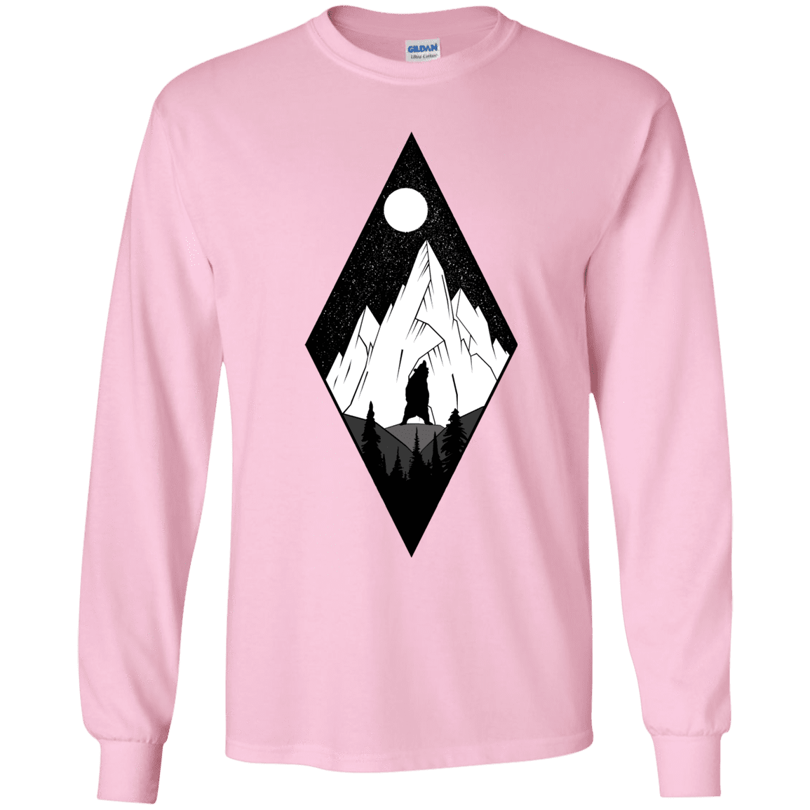 T-Shirts Light Pink / YS Bear Diamond Youth Long Sleeve T-Shirt