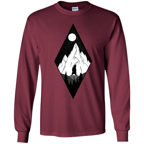 T-Shirts Maroon / YS Bear Diamond Youth Long Sleeve T-Shirt