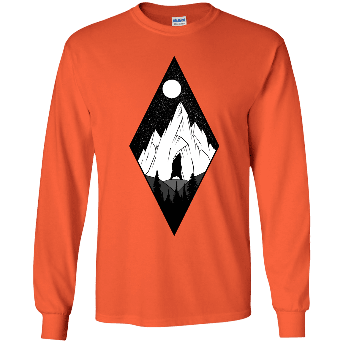 T-Shirts Orange / YS Bear Diamond Youth Long Sleeve T-Shirt