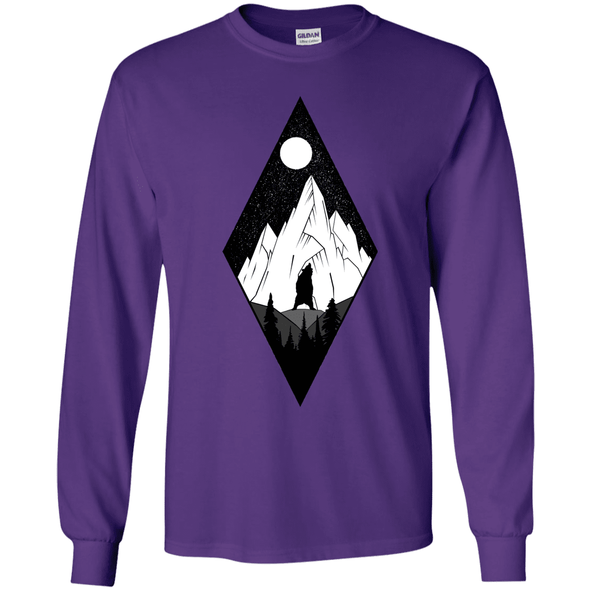 T-Shirts Purple / YS Bear Diamond Youth Long Sleeve T-Shirt