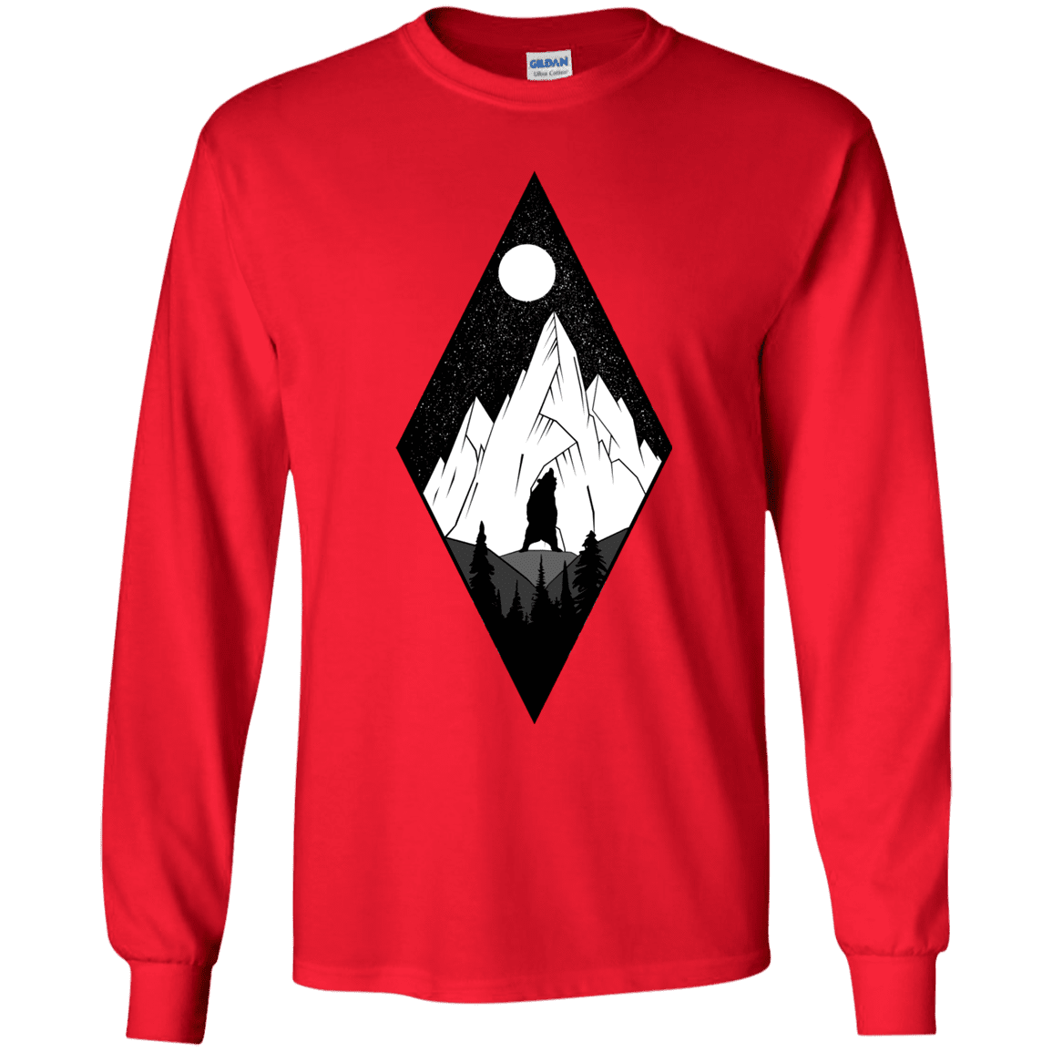 T-Shirts Red / YS Bear Diamond Youth Long Sleeve T-Shirt