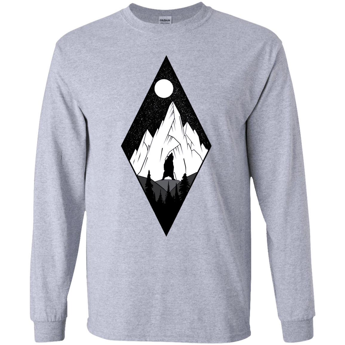 T-Shirts Sport Grey / YS Bear Diamond Youth Long Sleeve T-Shirt