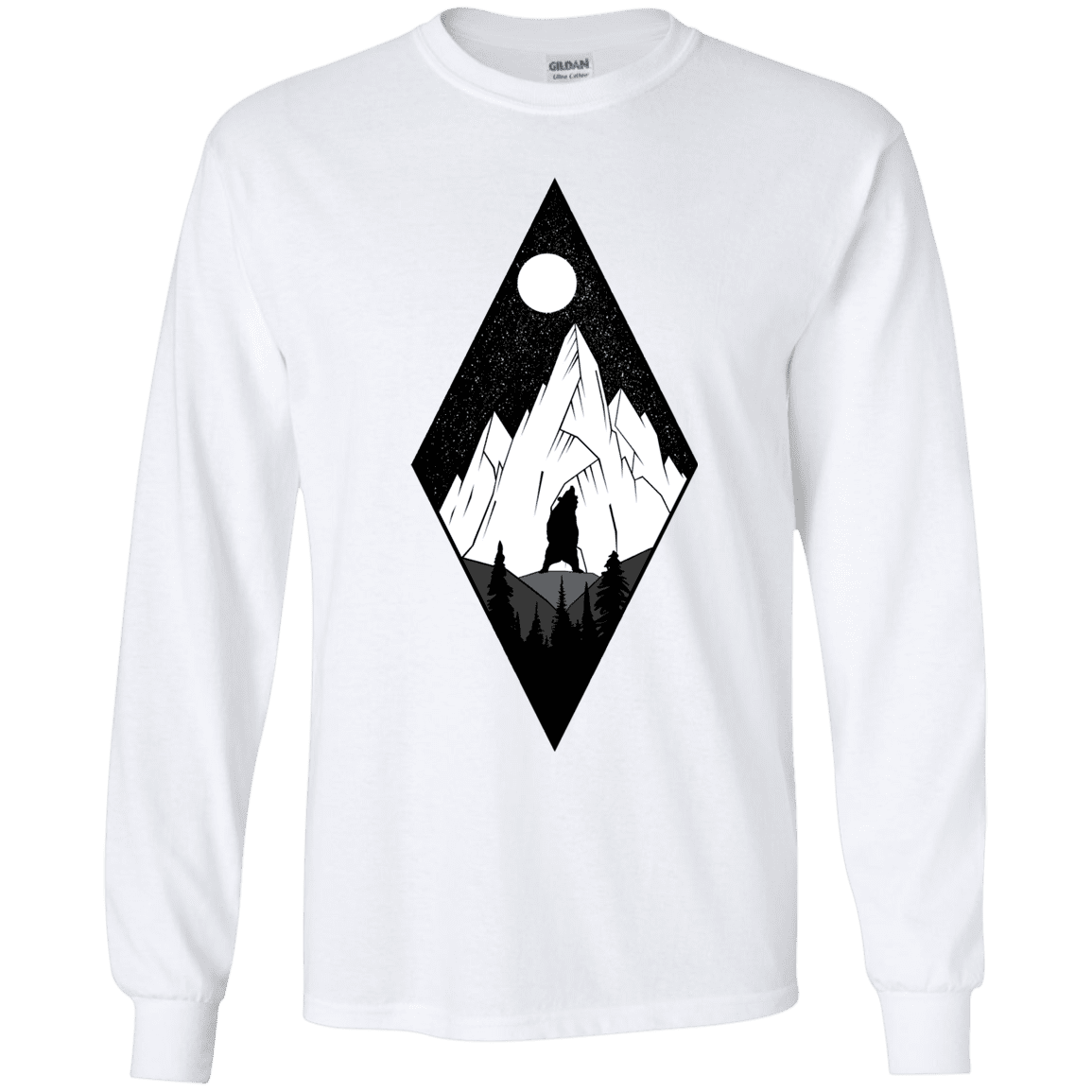 T-Shirts White / YS Bear Diamond Youth Long Sleeve T-Shirt