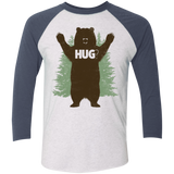 T-Shirts Heather White/Indigo / X-Small Bear Hug Men's Triblend 3/4 Sleeve
