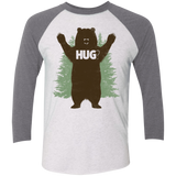 T-Shirts Heather White/Premium Heather / X-Small Bear Hug Men's Triblend 3/4 Sleeve