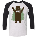 T-Shirts Heather White/Vintage Black / X-Small Bear Hug Men's Triblend 3/4 Sleeve