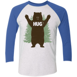 T-Shirts Heather White/Vintage Royal / X-Small Bear Hug Men's Triblend 3/4 Sleeve