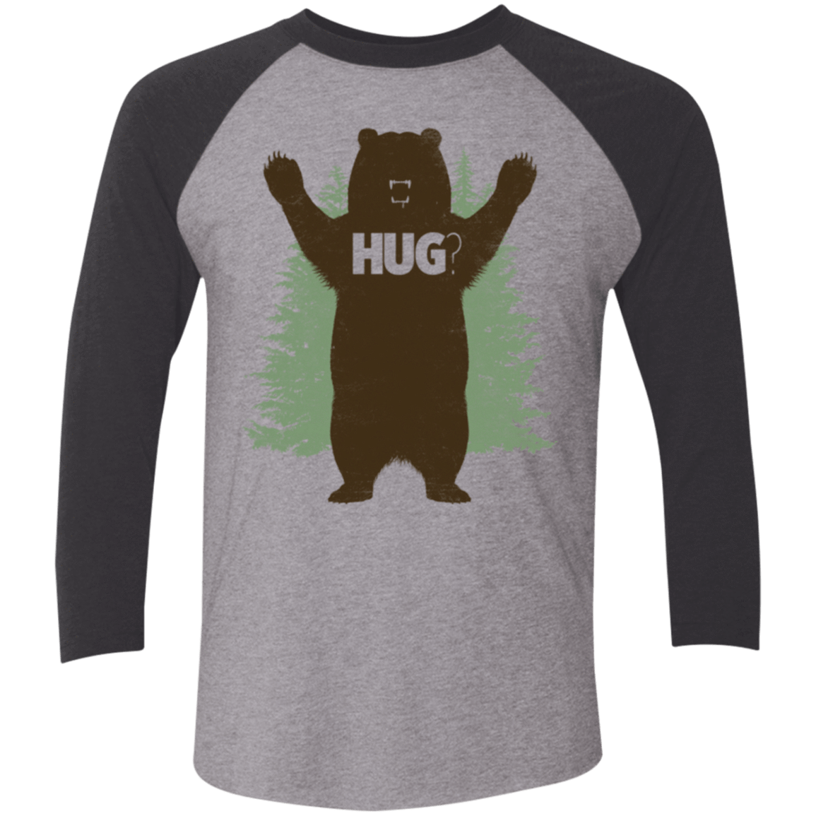 T-Shirts Premium Heather/ Vintage Black / X-Small Bear Hug Men's Triblend 3/4 Sleeve