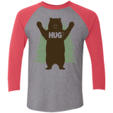 T-Shirts Premium Heather/ Vintage Red / X-Small Bear Hug Men's Triblend 3/4 Sleeve