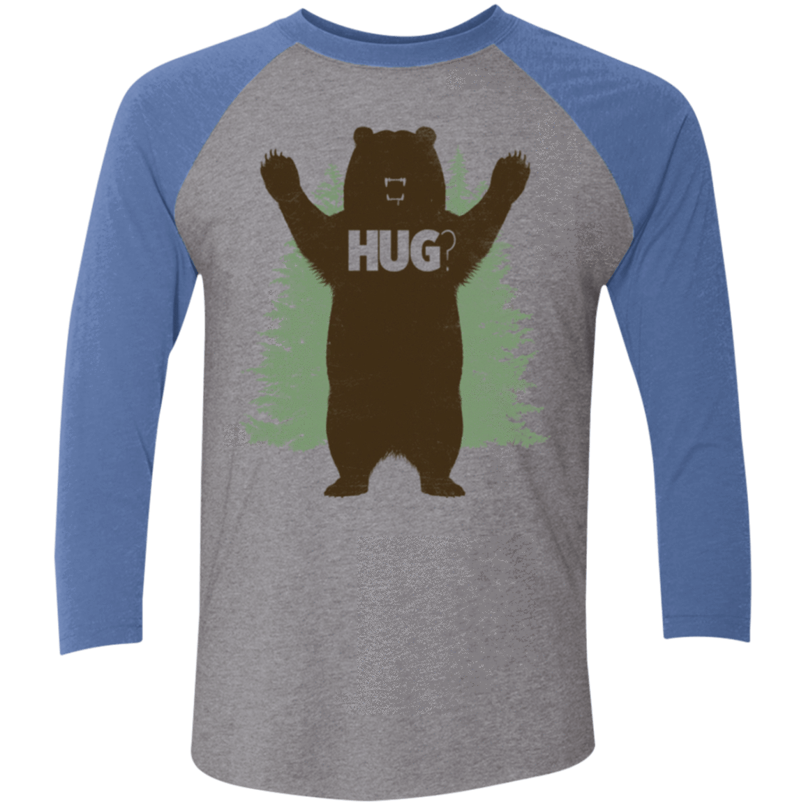 T-Shirts Premium Heather/ Vintage Royal / X-Small Bear Hug Men's Triblend 3/4 Sleeve