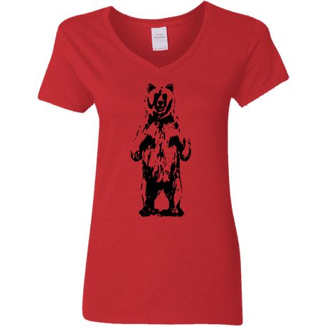 T-Shirts Red / S Bear Hug Women's V-Neck T-Shirt