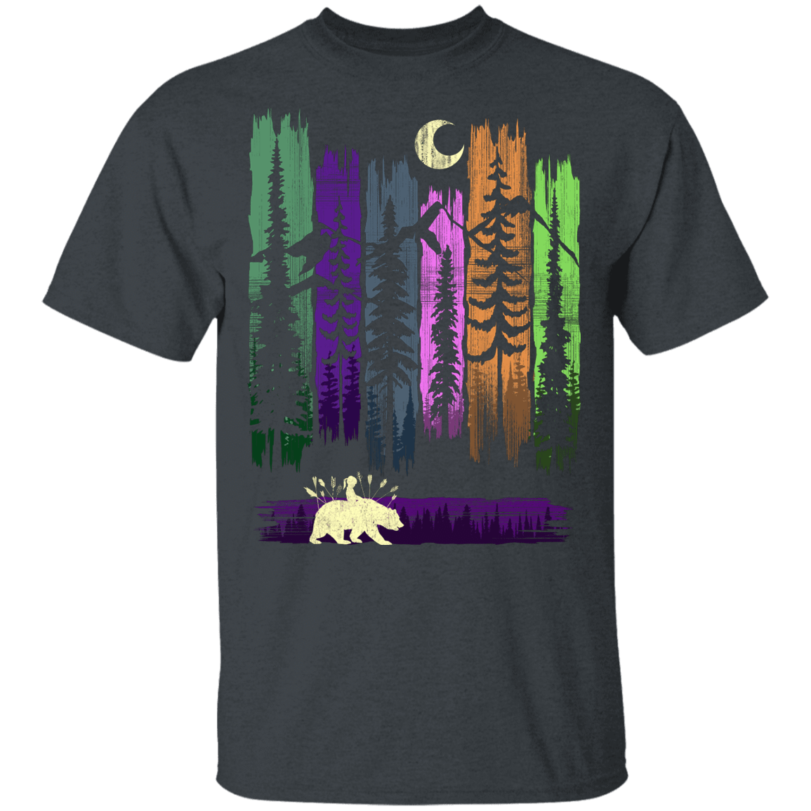 T-Shirts Dark Heather / YXS Bear Leaves Youth T-Shirt