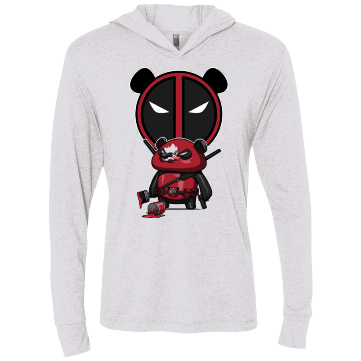 T-Shirts Heather White / X-Small Bear Pool Triblend Long Sleeve Hoodie Tee