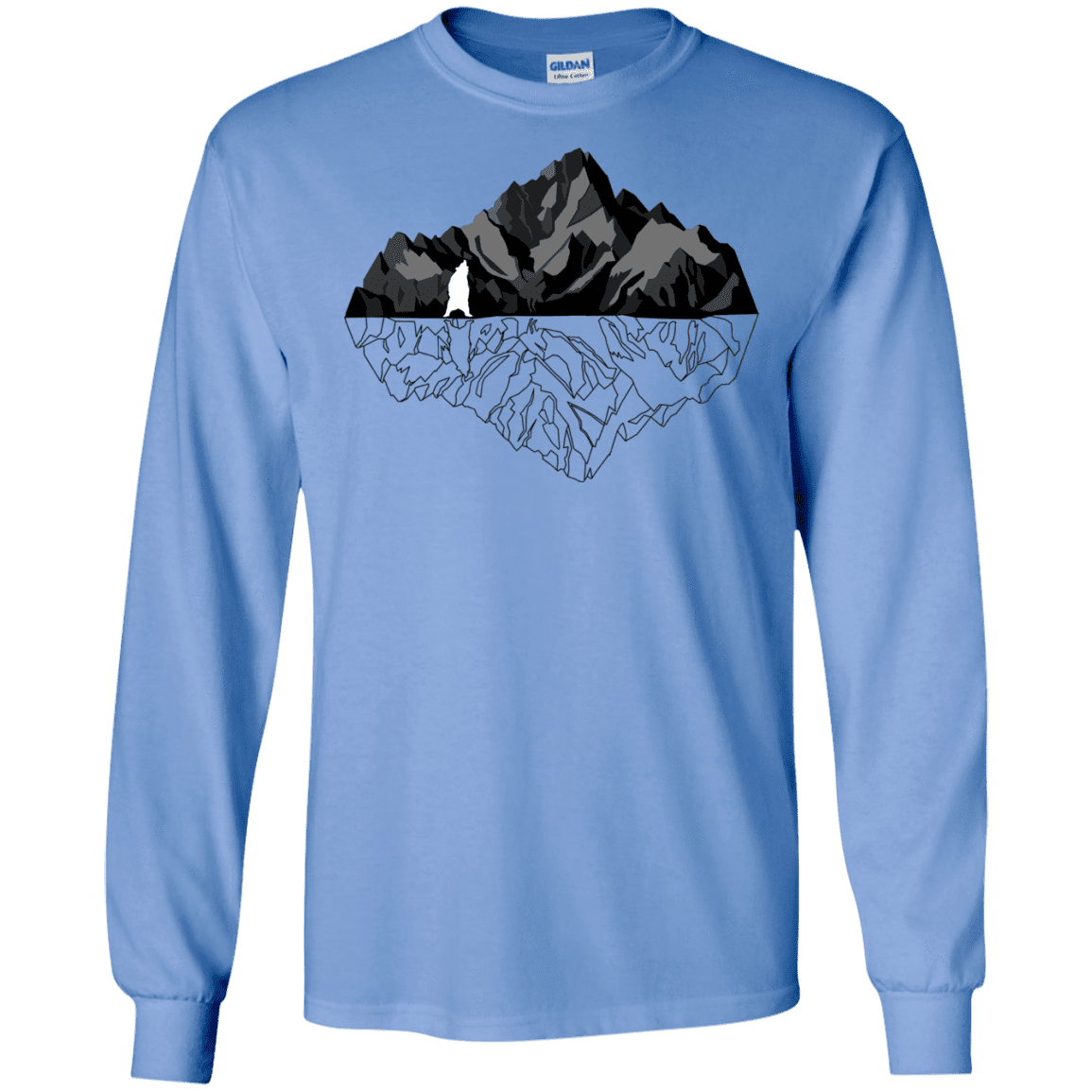 T-Shirts Carolina Blue / S Bear Reflection Men's Long Sleeve T-Shirt