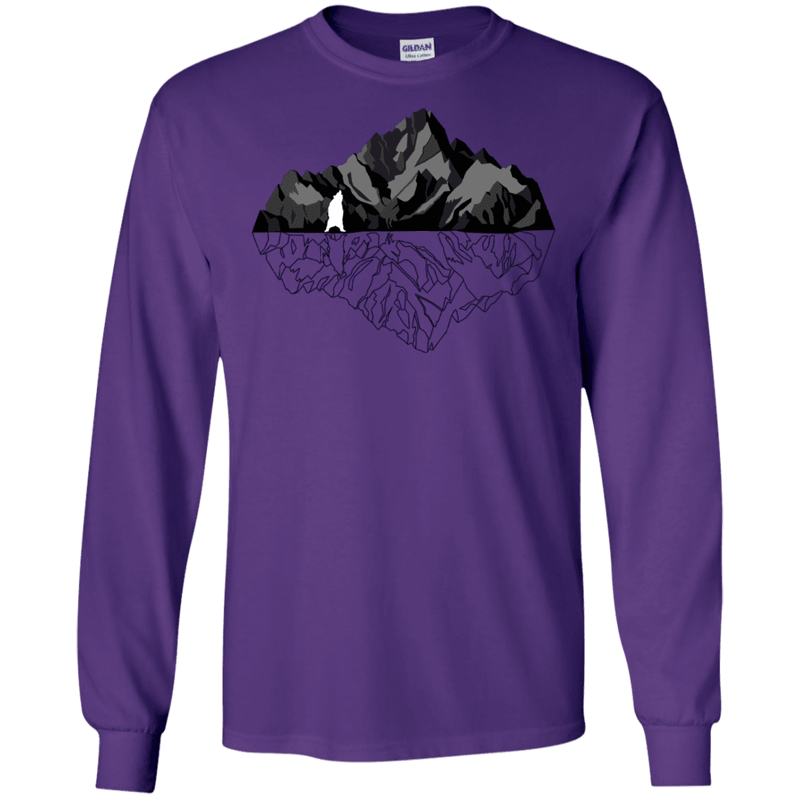 T-Shirts Purple / S Bear Reflection Men's Long Sleeve T-Shirt