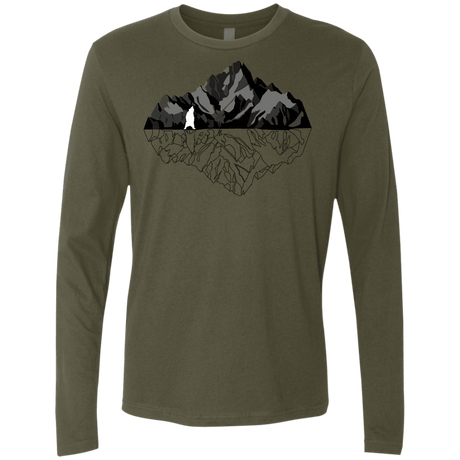 T-Shirts Military Green / S Bear Reflection Men's Premium Long Sleeve