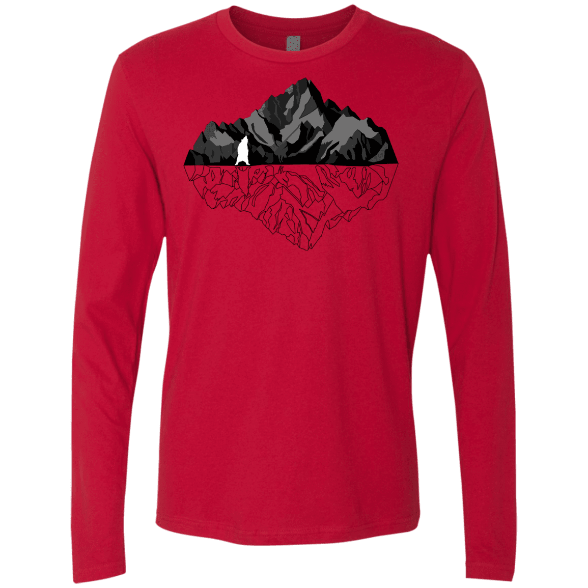 T-Shirts Red / S Bear Reflection Men's Premium Long Sleeve
