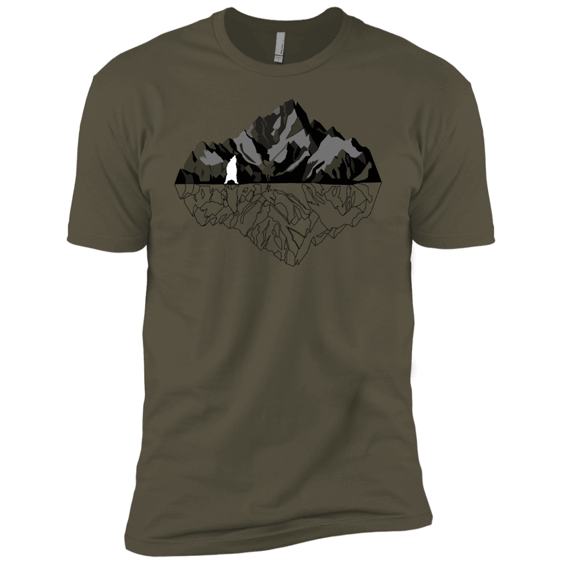 T-Shirts Military Green / X-Small Bear Reflection Men's Premium T-Shirt