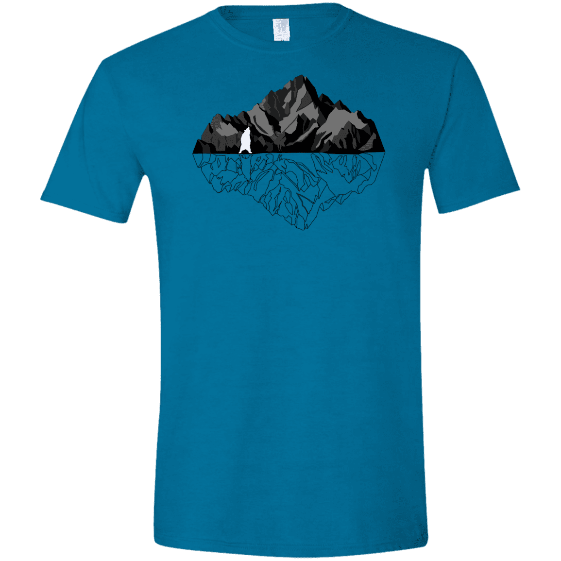 T-Shirts Antique Sapphire / S Bear Reflection Men's Semi-Fitted Softstyle