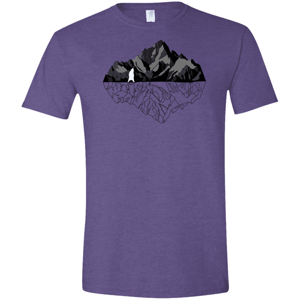 T-Shirts Heather Purple / S Bear Reflection Men's Semi-Fitted Softstyle
