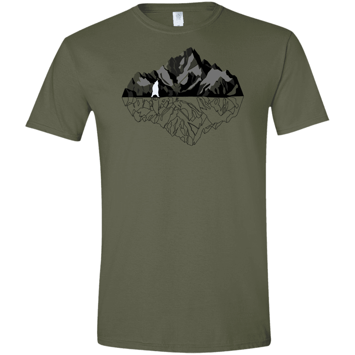 T-Shirts Military Green / S Bear Reflection Men's Semi-Fitted Softstyle