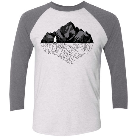 T-Shirts Heather White/Premium Heather / X-Small Bear Reflection Men's Triblend 3/4 Sleeve