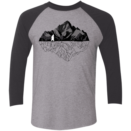 T-Shirts Premium Heather/Vintage Black / X-Small Bear Reflection Men's Triblend 3/4 Sleeve