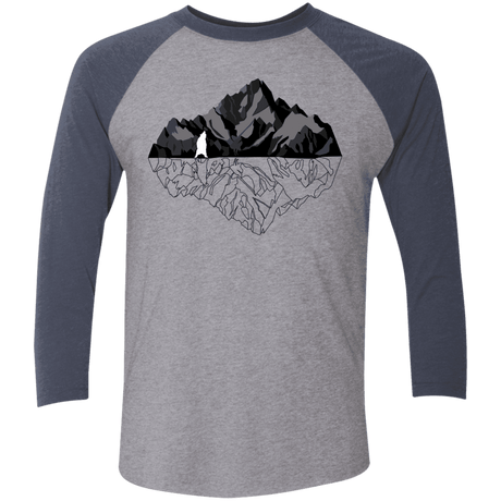 T-Shirts Premium Heather/Vintage Navy / X-Small Bear Reflection Men's Triblend 3/4 Sleeve