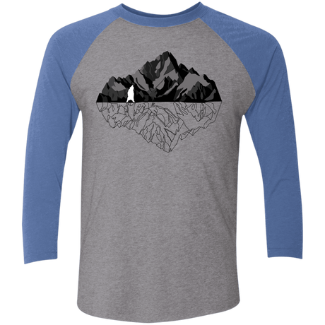 T-Shirts Premium Heather/Vintage Royal / X-Small Bear Reflection Men's Triblend 3/4 Sleeve