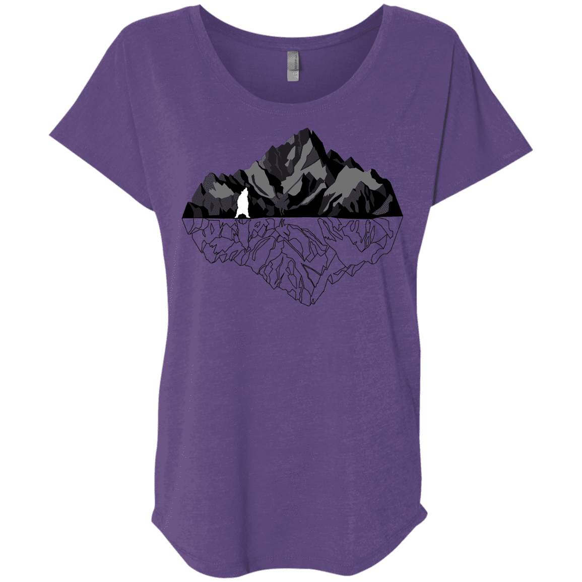 T-Shirts Purple Rush / X-Small Bear Reflection Triblend Dolman Sleeve