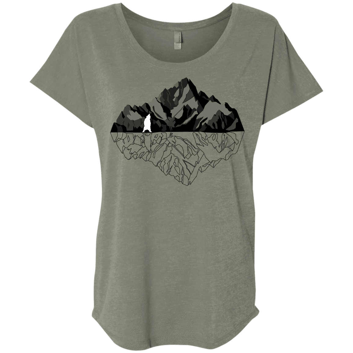 T-Shirts Venetian Grey / X-Small Bear Reflection Triblend Dolman Sleeve