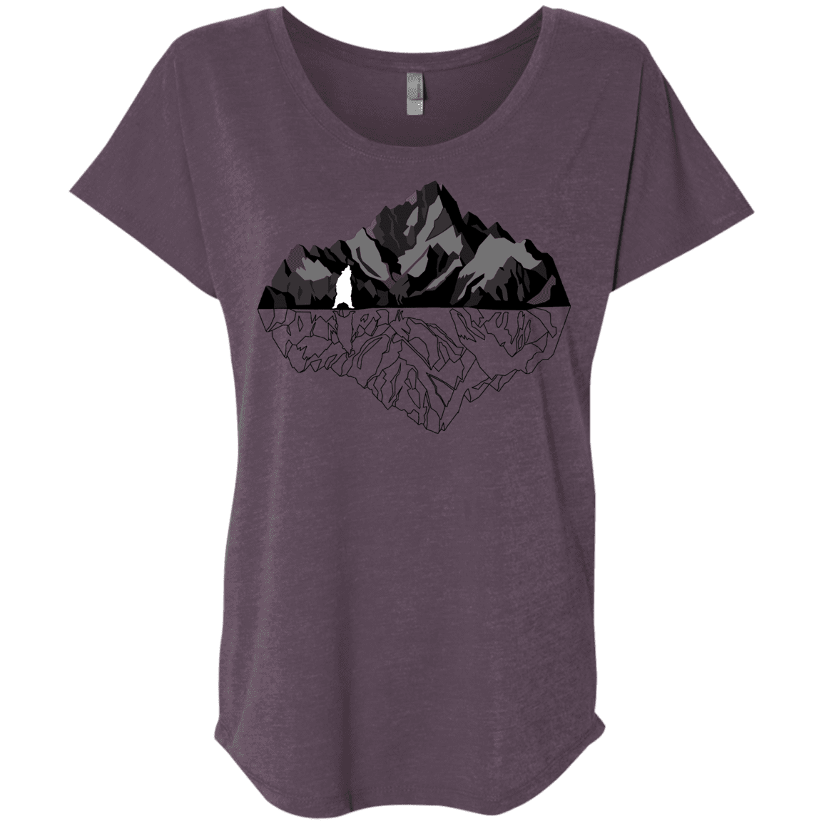 T-Shirts Vintage Purple / X-Small Bear Reflection Triblend Dolman Sleeve