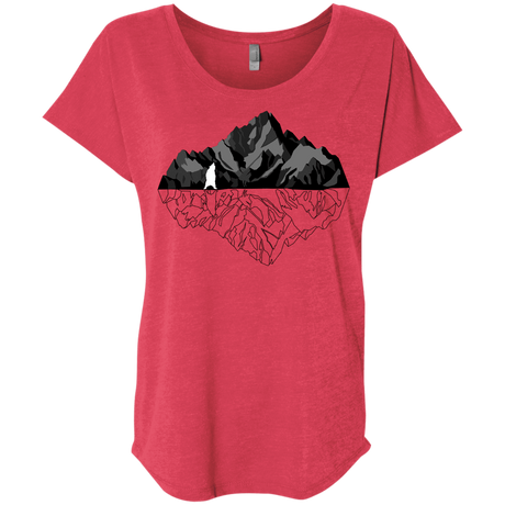 T-Shirts Vintage Red / X-Small Bear Reflection Triblend Dolman Sleeve