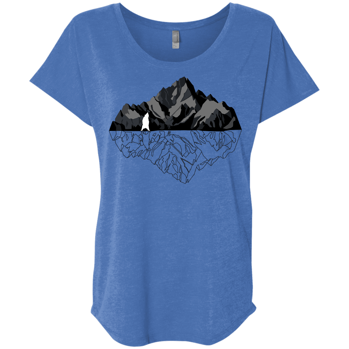 T-Shirts Vintage Royal / X-Small Bear Reflection Triblend Dolman Sleeve